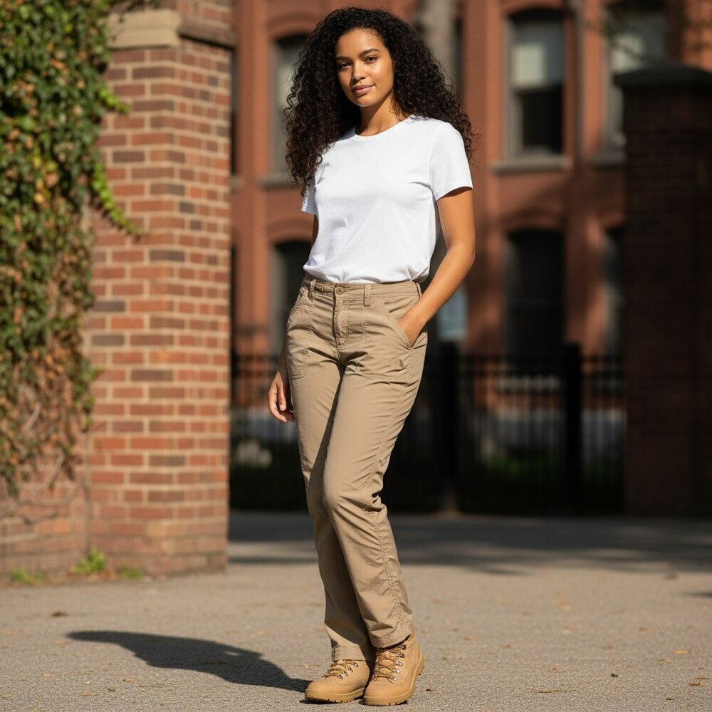 The North Face Womens 14 Short Beige Straight Leg Hiking Camping Pants 34 x 29